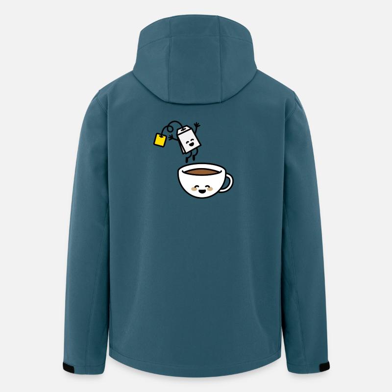 Lustige Teebeutel Teetasse glücklich Tee-Liebhaber Tee-Trinker - Recycelte Männer Softshell-Jacke von Stanley/Stella - Dunkles Petrol