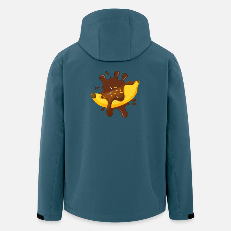 chocolat, fan de chocolat, banana split - Veste softshell homme en polyester recyclé Stanley/Stella - bleu pétrole foncé