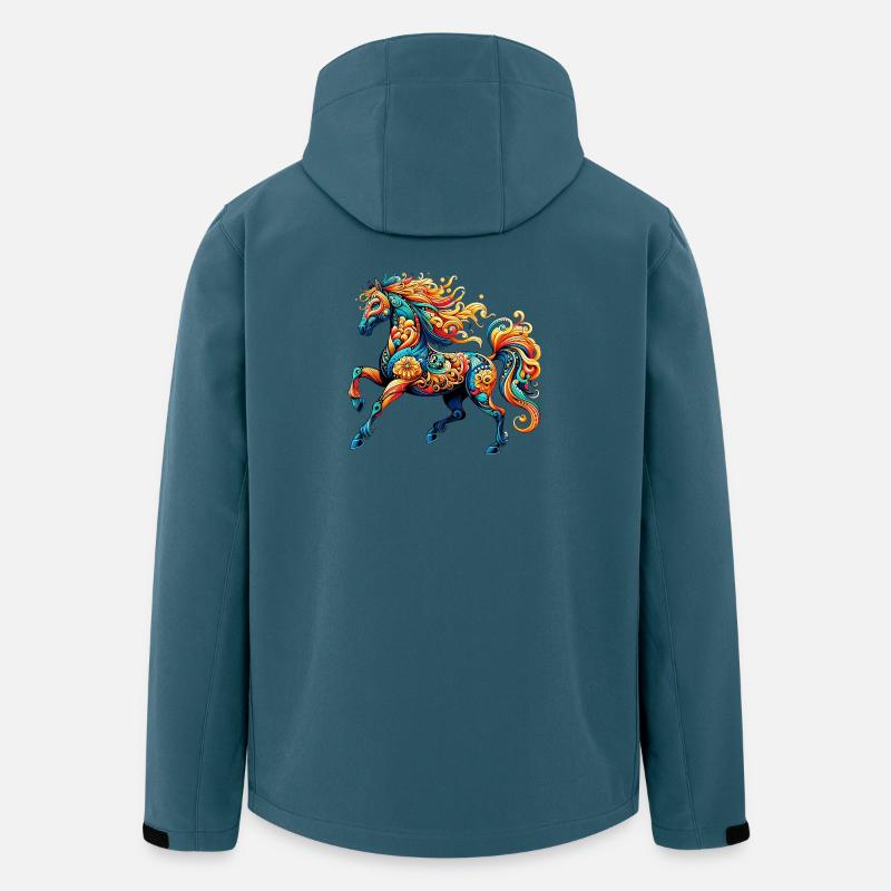 Pferd - Recycelte Männer Softshell-Jacke von Stanley/Stella - Dunkles Petrol