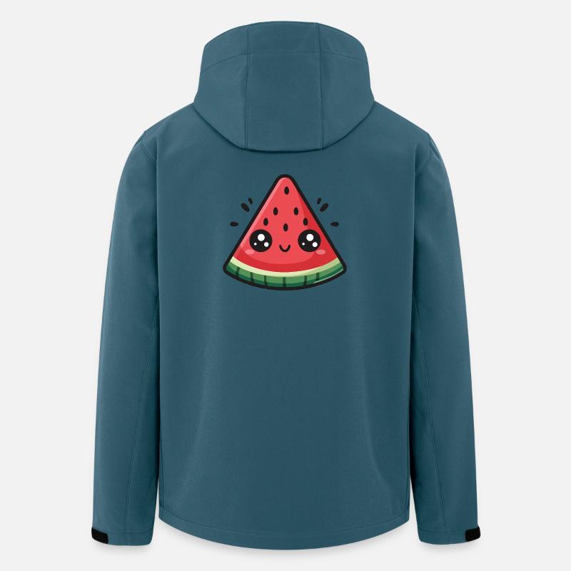 Tranche de pastèque kawaii - Veste softshell homme en polyester recyclé Stanley/Stella - bleu pétrole foncé