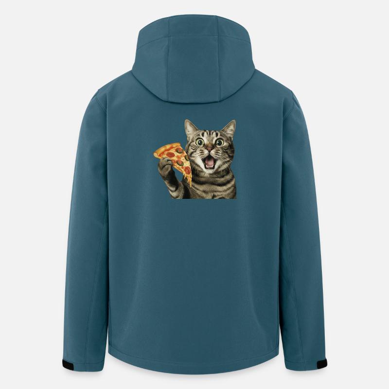 Pizza-Katze - Recycelte Männer Softshell-Jacke von Stanley/Stella - Dunkles Petrol