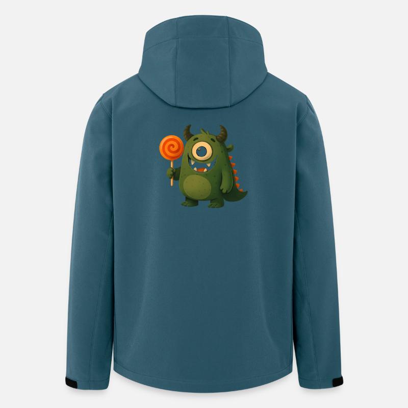 Kulleraugen Monster mit Lutscher - Recycelte Männer Softshell-Jacke Discoverer von Stanley/Stella - Dunkles Petrol