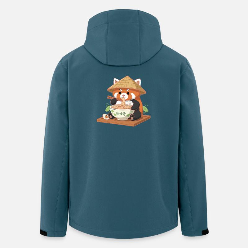 Panda Ramen mit Strohhut - Recycelte Männer Softshell-Jacke von Stanley/Stella - Dunkles Petrol