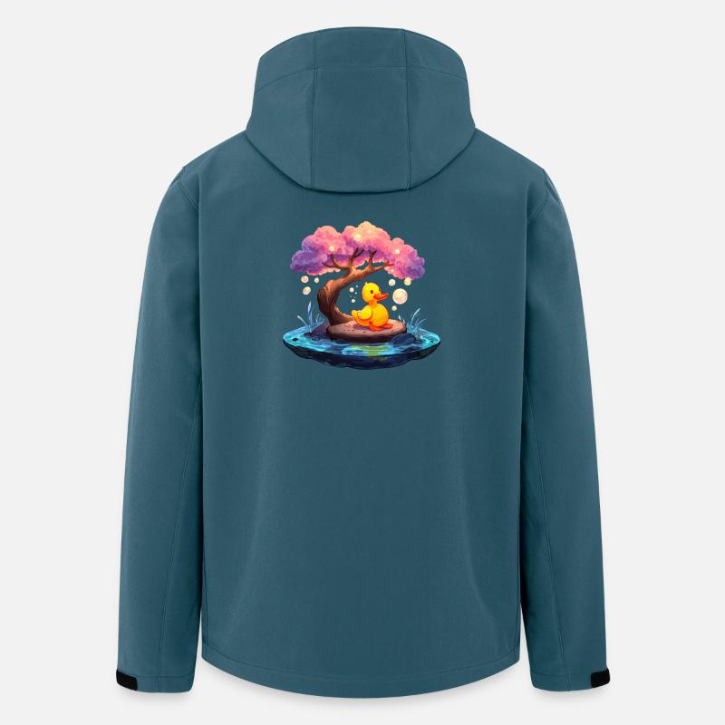 Ente auf rosiger Bauminsel - Recycelte Männer Softshell-Jacke von Stanley/Stella - Dunkles Petrol