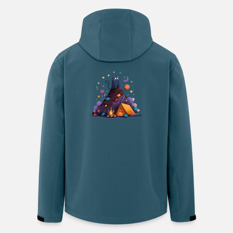 Camp pour chats au volcan - Veste softshell homme en polyester recyclé Stanley/Stella - bleu pétrole foncé