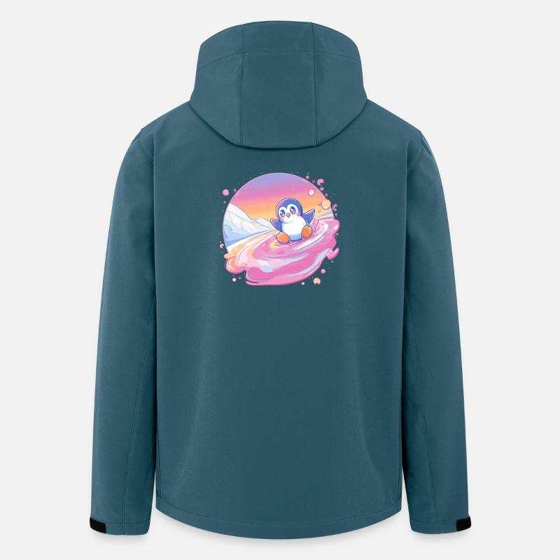 Pastell-Pinguin Spritz - Recycelte Männer Softshell-Jacke von Stanley/Stella - Dunkles Petrol