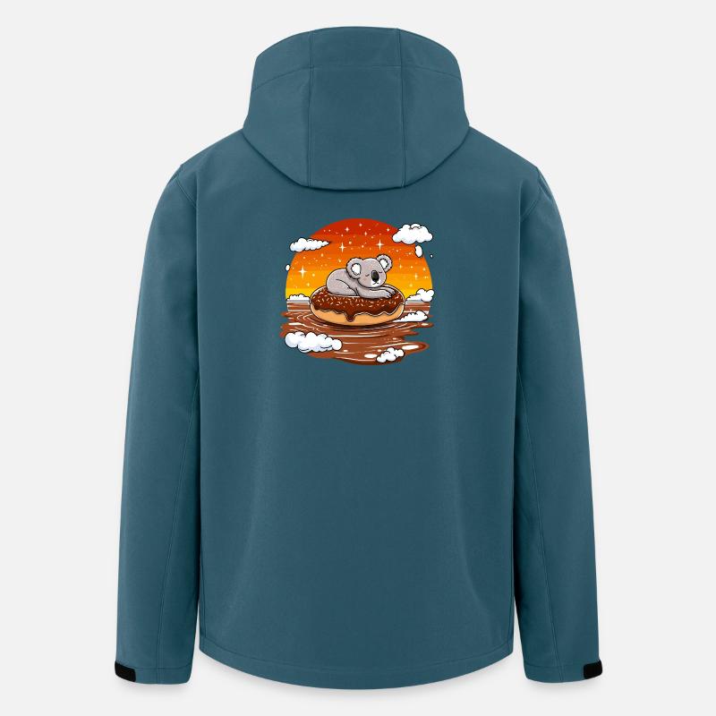 Koala auf Donut im Abendrot - Recycelte Männer Softshell-Jacke von Stanley/Stella - Dunkles Petrol