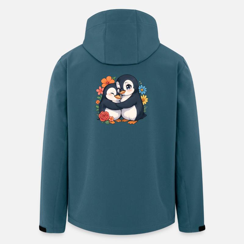 Cuddly penguins in the flower circle - Men’s Recycled Softshell Jacket by Stanley/Stella - stargazer
