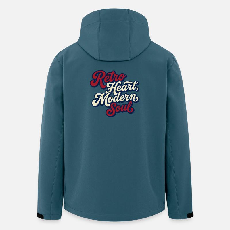 Retro Heart, Modern Soul - Recycelte Männer Softshell-Jacke von Stanley/Stella - Dunkles Petrol