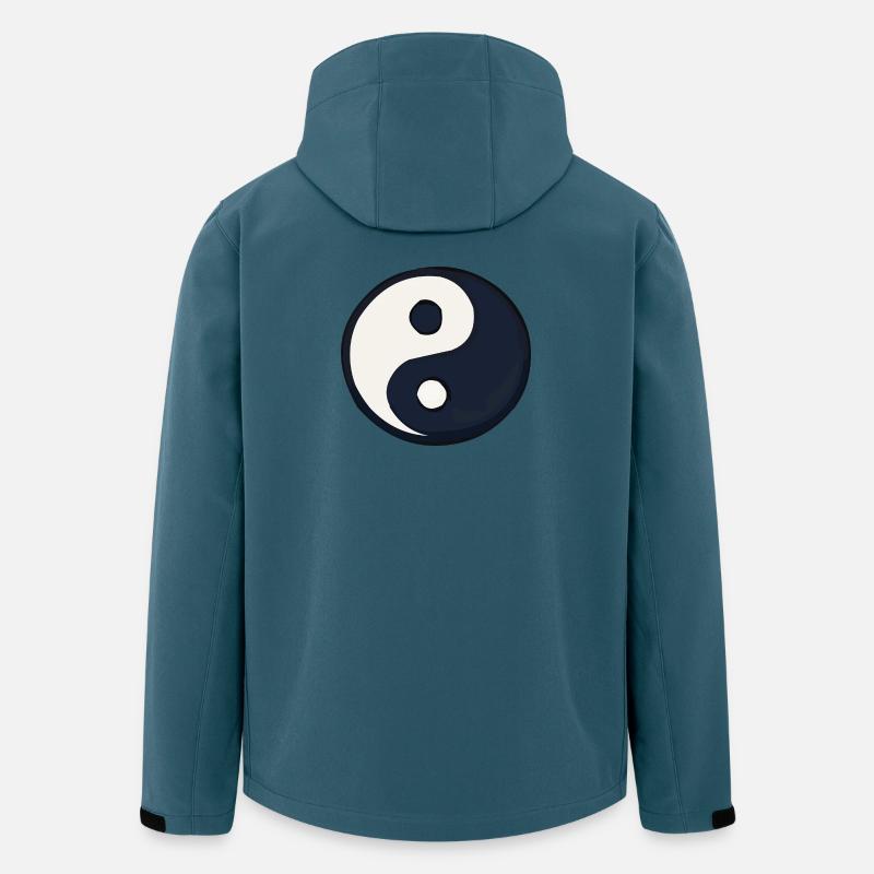 YinYang mørkeblå kontrast - Softshelljakke herre i resirkulert polyester Stanley/Stella - mørk petroleum