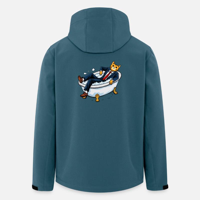 Firmenkatze in einer seifigen Badewanne - Recycelte Männer Softshell-Jacke von Stanley/Stella - Dunkles Petrol