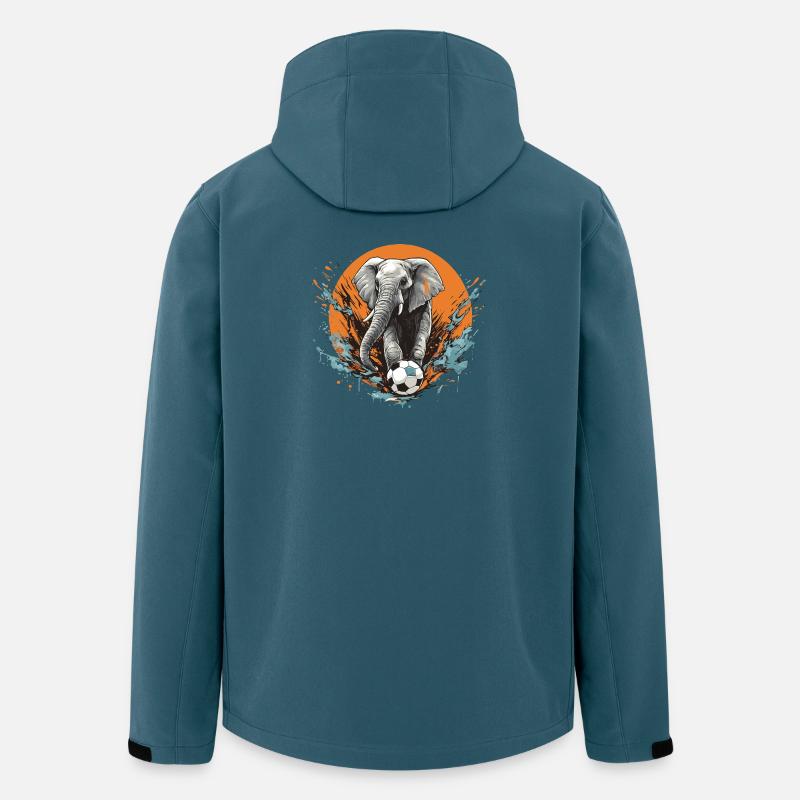 elefant fotbollslag - Softshelljacka herr i återvunnen polyester Stanley/Stella - mörk petrol