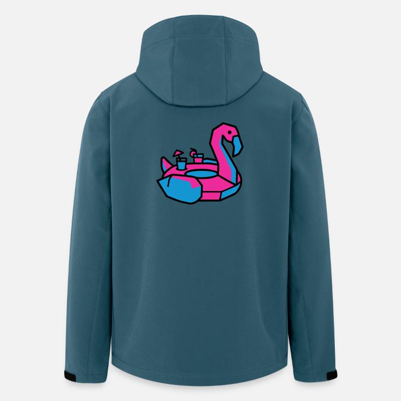 Flamingo Schwimmtier Pool Party - Recycelte Männer Softshell-Jacke von Stanley/Stella - Dunkles Petrol