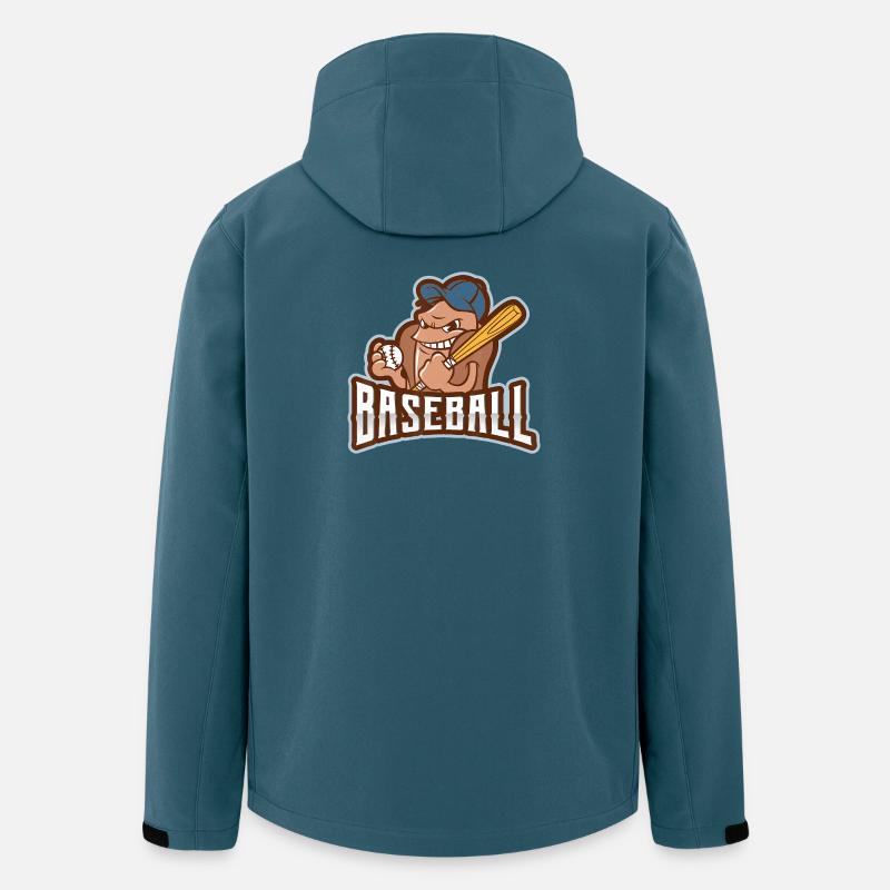 Mascotte de baseball batteur renégat - Veste softshell homme en polyester recyclé Stanley/Stella - bleu pétrole foncé
