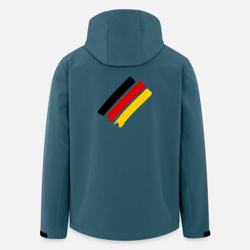 Drapeau allemand - Veste softshell homme en polyester recyclé Stanley/Stella - bleu pétrole foncé