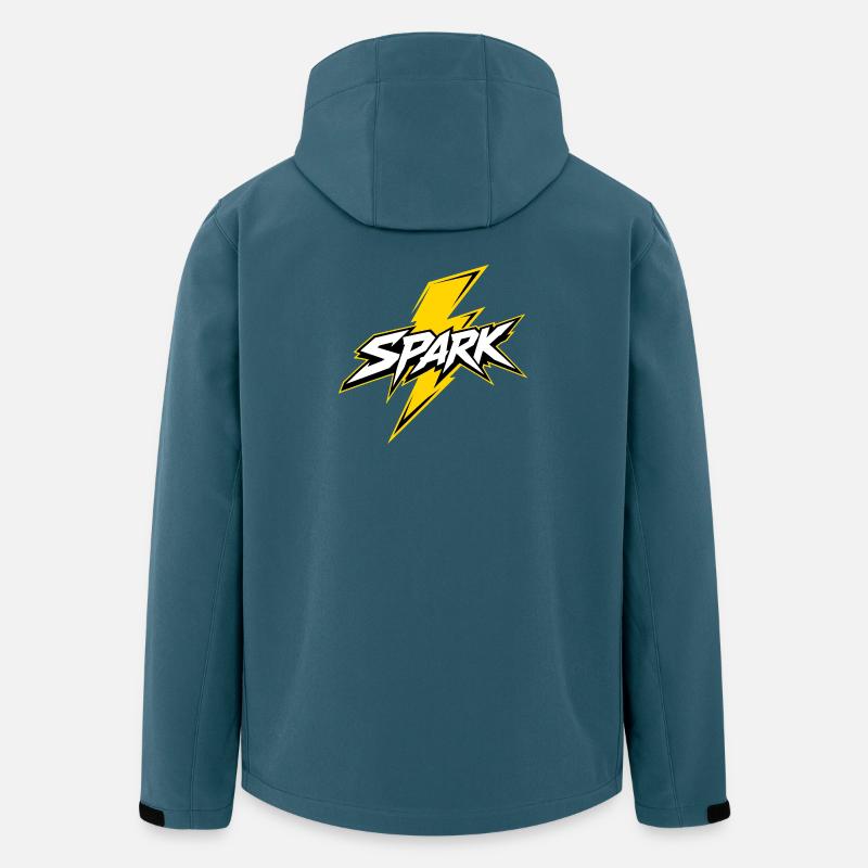 Spark Blitz Comic Logo - Recycelte Männer Softshell-Jacke von Stanley/Stella - Dunkles Petrol