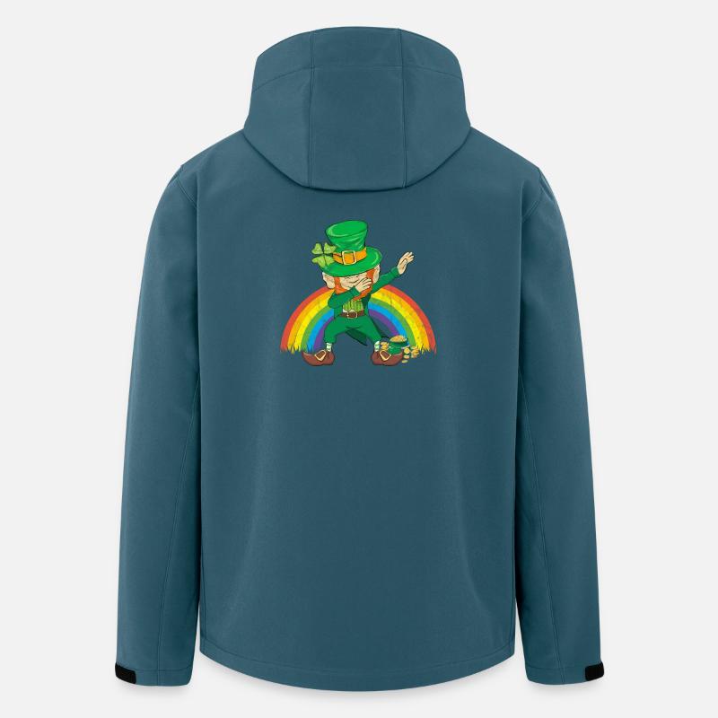 Tanzender Kobold Dabbing Regenbogen - Recycelte Männer Softshell-Jacke von Stanley/Stella - Dunkles Petrol