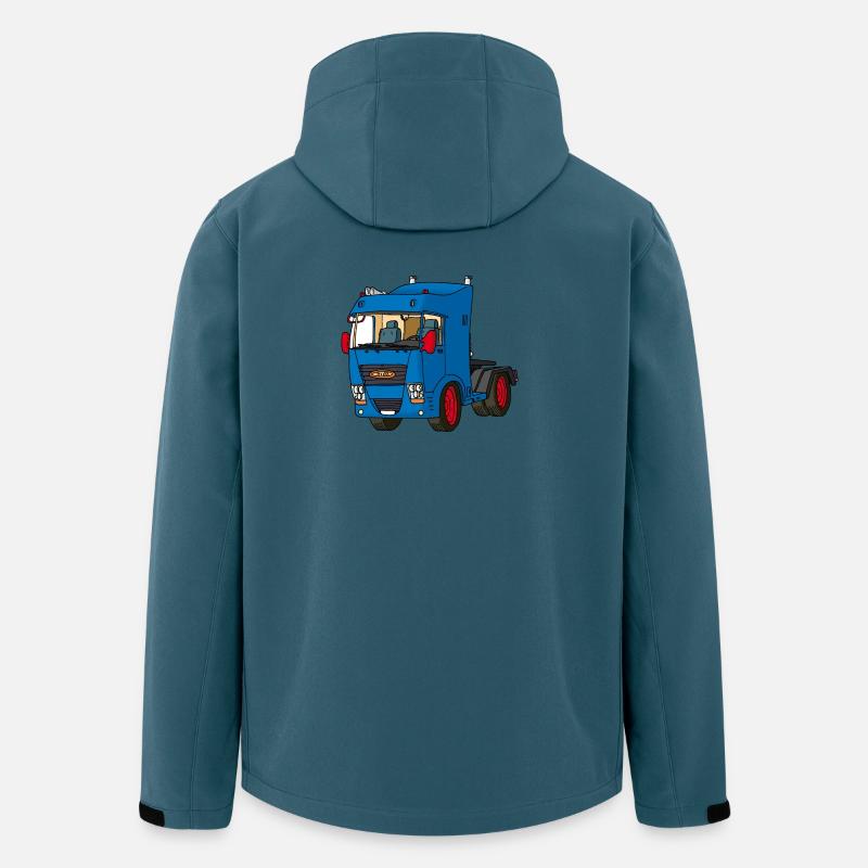 Blaue Zugmaschine - Recycelte Männer Softshell-Jacke von Stanley/Stella - Dunkles Petrol