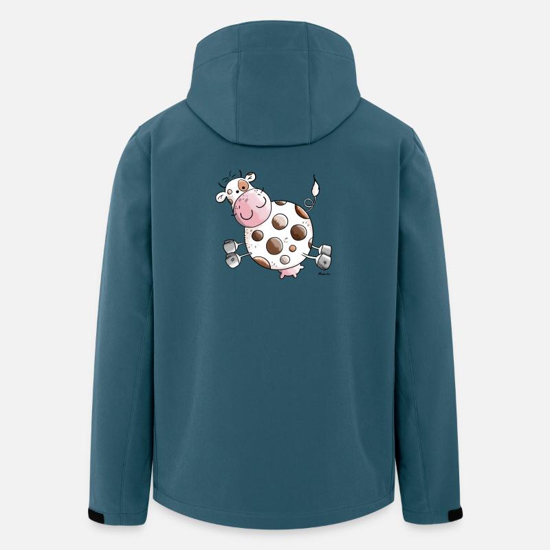 Molly ko - køer - Stanley/Stella herre softshelljakke i genanvendt polyester - mørk petrol