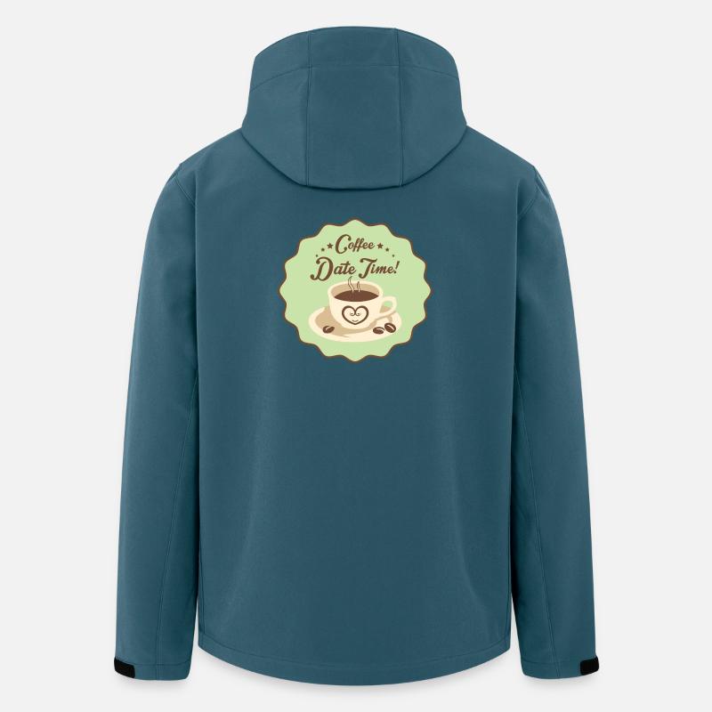 Date du café Heure - Veste softshell homme en polyester recyclé Stanley/Stella - bleu pétrole foncé