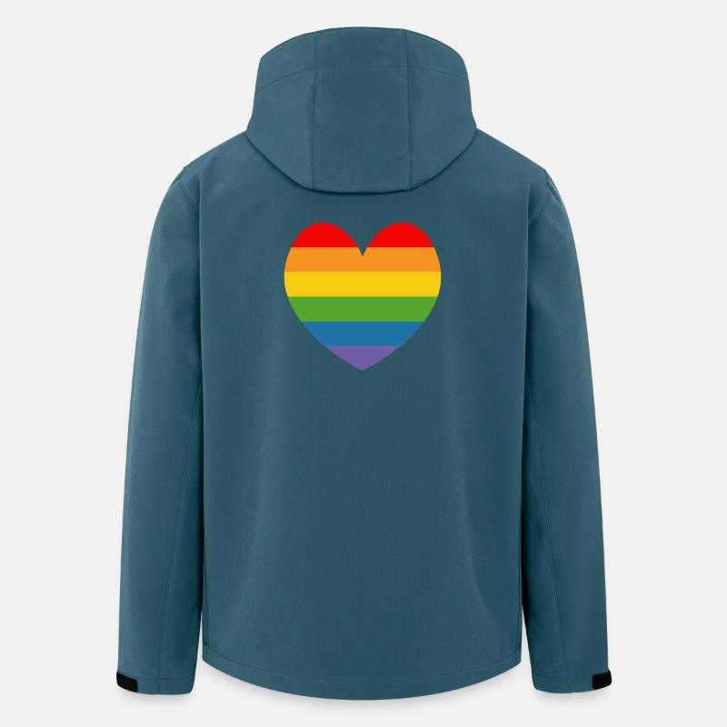 LGBT CSD TShirt Rainbow HEART - Men’s Recycled Softshell Jacket by Stanley/Stella - stargazer