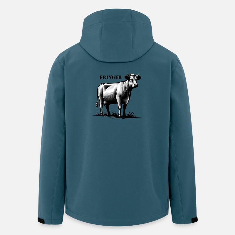 Eringer Kampfkuh – Stolz der Walliser Alpen - Recycelte Männer Softshell-Jacke von Stanley/Stella - Dunkles Petrol