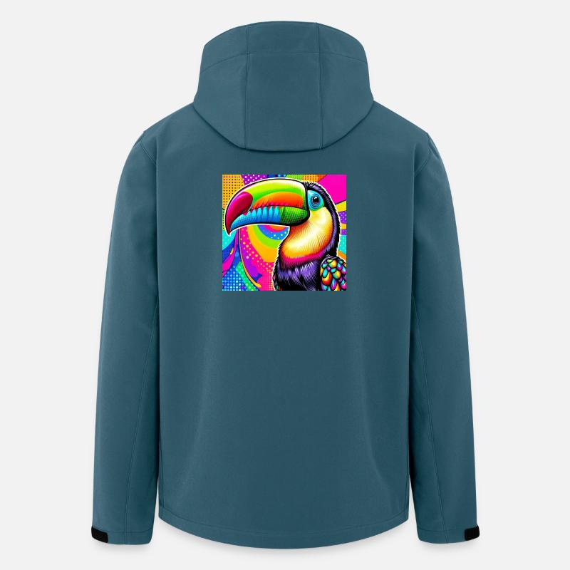 Tukan Pop Art - Recycelte Männer Softshell-Jacke von Stanley/Stella - Dunkles Petrol