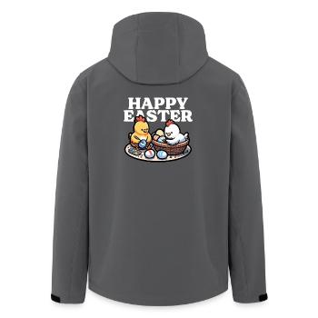 Joyeuses Pâques - De mignons poussins peignent des œufs de Pâques - Veste softshell homme en polyester recyclé Stanley/Stella - charbon - Dos - AI Model Male 185 light (185cm)