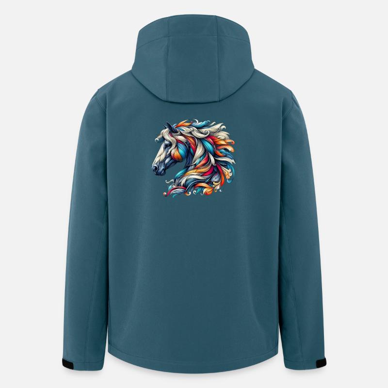 Cheval - Veste softshell homme en polyester recyclé Stanley/Stella - bleu pétrole foncé