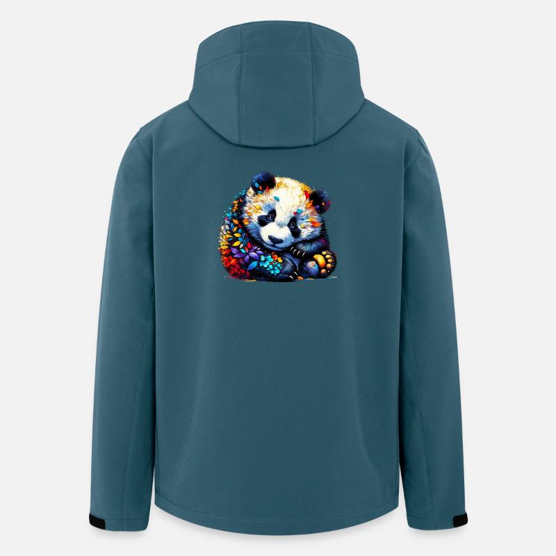 Panda - Recycelte Männer Softshell-Jacke von Stanley/Stella - Dunkles Petrol