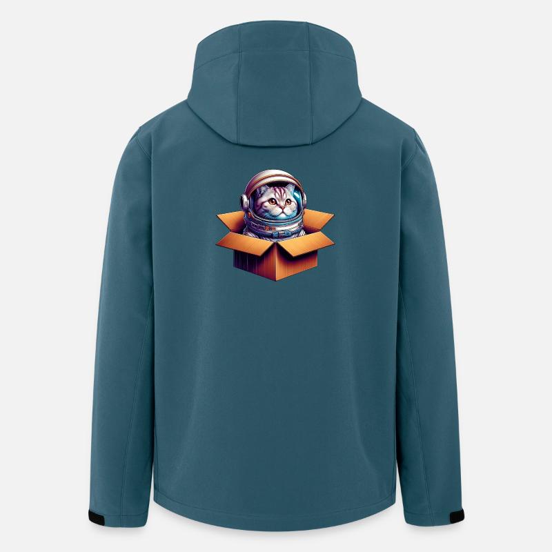 Chat astronaute - Veste softshell homme en polyester recyclé Stanley/Stella - bleu pétrole foncé