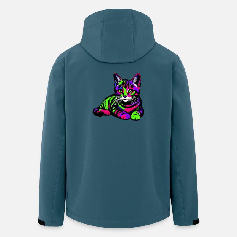 Katze - Recycelte Männer Softshell-Jacke von Stanley/Stella - Dunkles Petrol