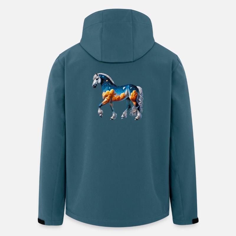 Pferd - Recycelte Männer Softshell-Jacke von Stanley/Stella - Dunkles Petrol