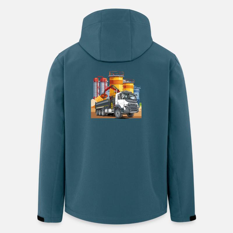 LKW in der Mischanlage - Recycelte Männer Softshell-Jacke von Stanley/Stella - Dunkles Petrol