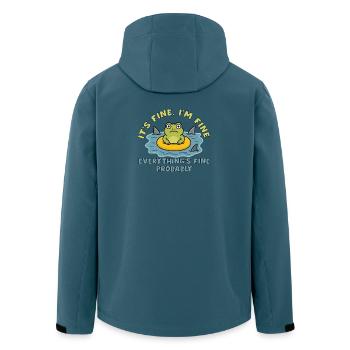 Humorous frog on swollen root - Men’s Recycled Softshell Jacket by Stanley/Stella - stargazer - Back - AI Model Male 185 light (185cm)