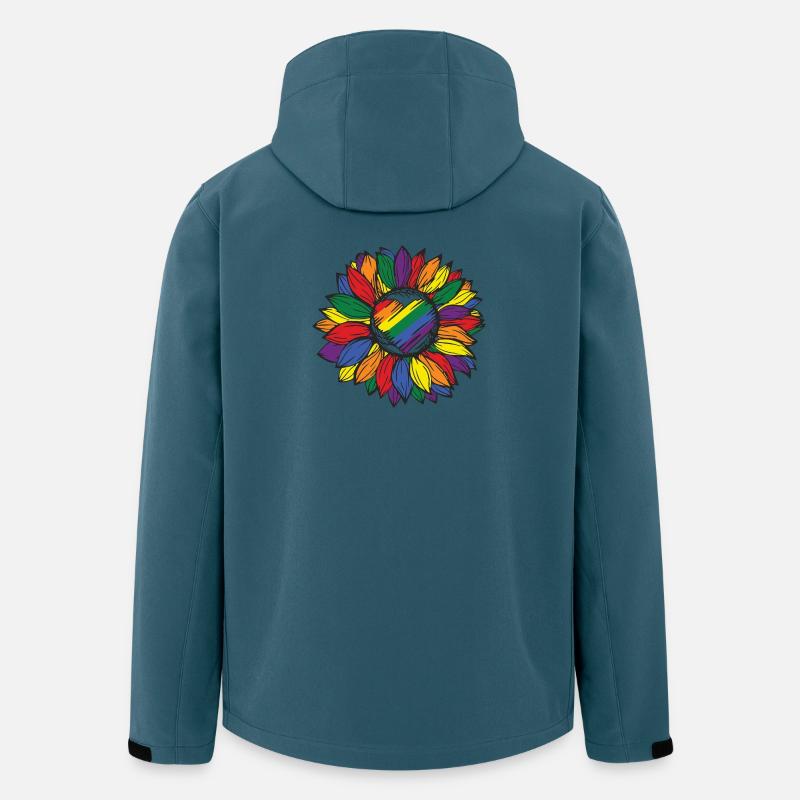 Rainbow Sunflower Pride - Men’s Recycled Softshell Jacket by Stanley/Stella - stargazer