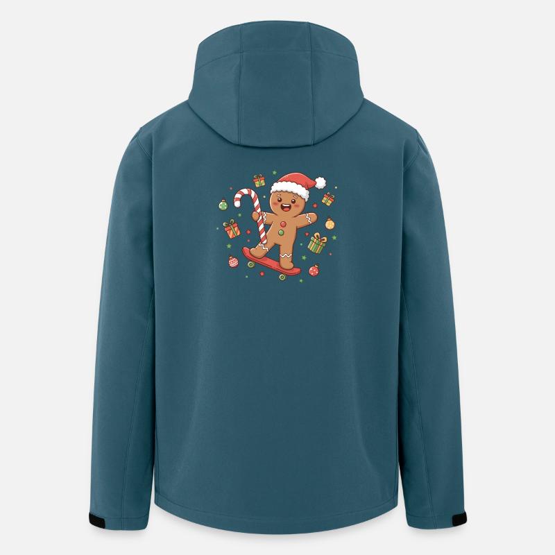 Weihnachten Skateboard Karikatur - Recycelte Männer Softshell-Jacke von Stanley/Stella - Dunkles Petrol