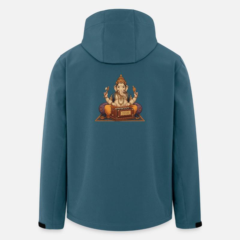Ganesha Harmonium Kunst - Recycelte Männer Softshell-Jacke von Stanley/Stella - Dunkles Petrol