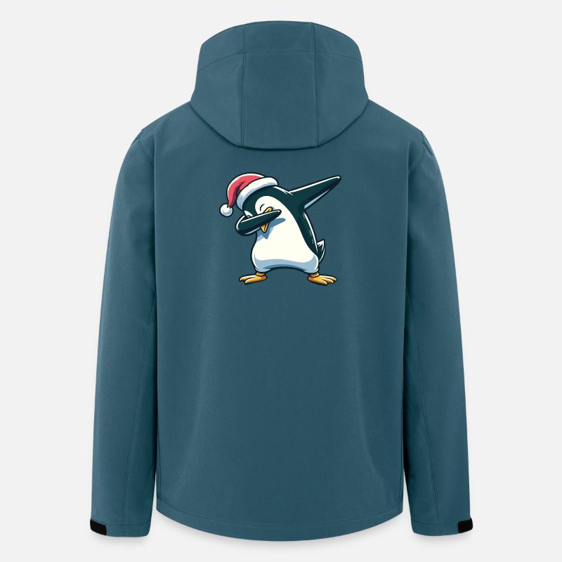 Tapons de Noël Penguin Dab Noël - Veste softshell homme en polyester recyclé Stanley/Stella - bleu pétrole foncé