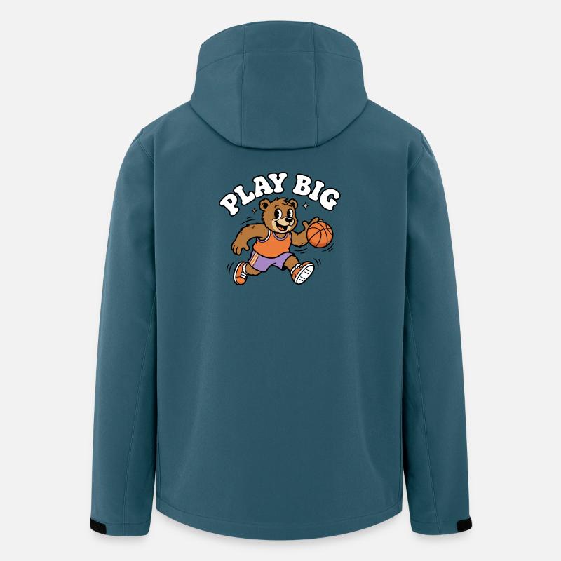 Jouer au basket-ball Big Bear - Veste softshell homme en polyester recyclé Stanley/Stella - bleu pétrole foncé