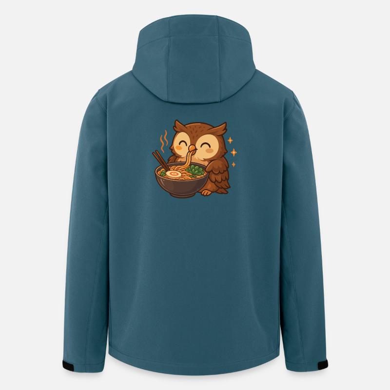 Eule mit Nudeln Ramen kawaii Eule - Recycelte Männer Softshell-Jacke von Stanley/Stella - Dunkles Petrol