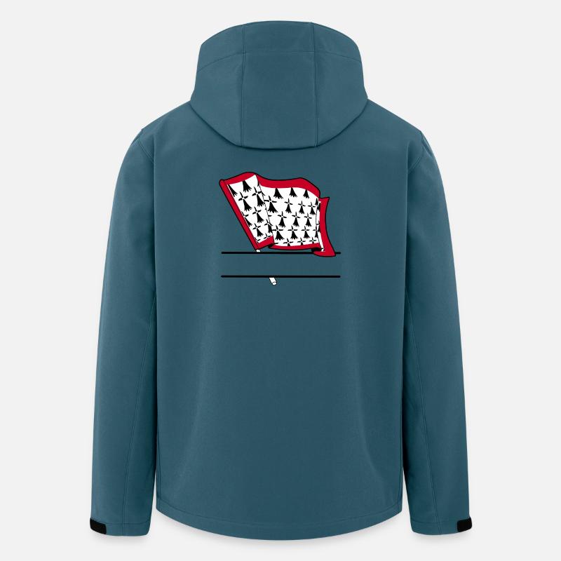 Espace textuel du drapeau Limousin - Veste softshell homme en polyester recyclé Stanley/Stella - bleu pétrole foncé