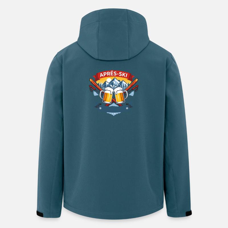Apres Ski Comic Design - Recycelte Männer Softshell-Jacke von Stanley/Stella - Dunkles Petrol