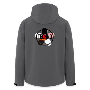 Techno Music Circle Logo - Recycelte Männer Softshell-Jacke von Stanley/Stella - Dunkles Petrol - Hinten - AI Model Male 185 light (185cm)