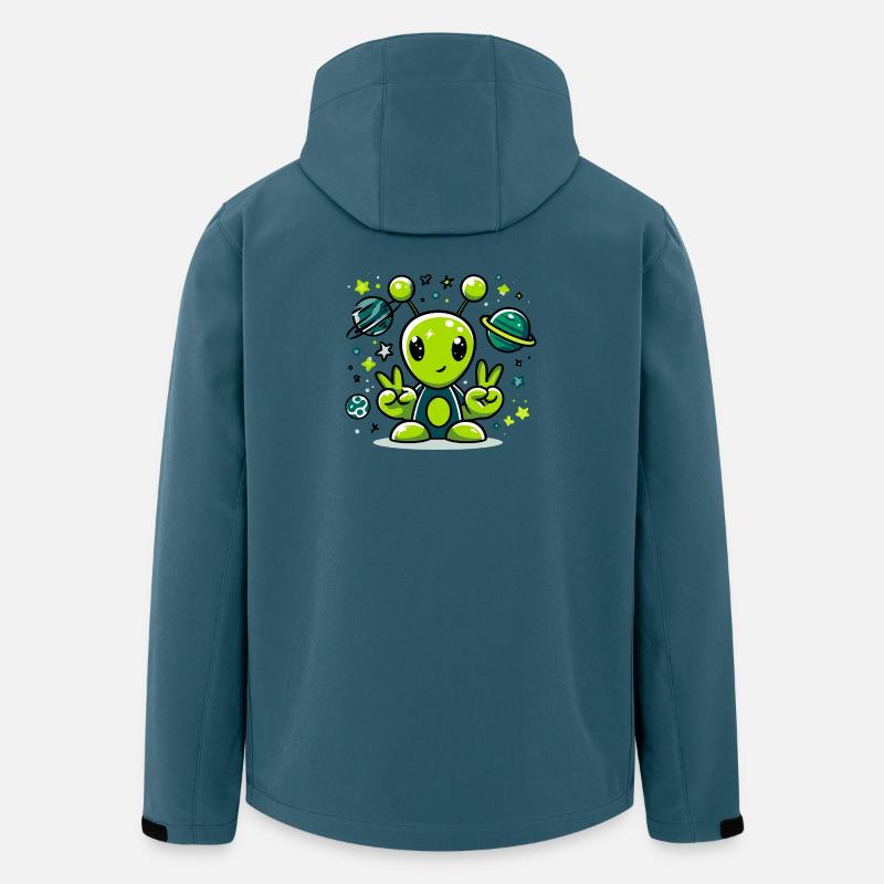 Extraterrestre vert dans l’espace - Veste softshell homme en polyester recyclé Stanley/Stella - bleu pétrole foncé