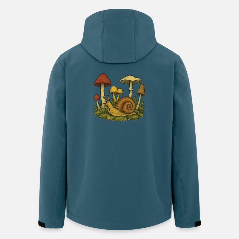 Verspielte Pilzschnecken-Skizze - Recycelte Männer Softshell-Jacke von Stanley/Stella - Dunkles Petrol