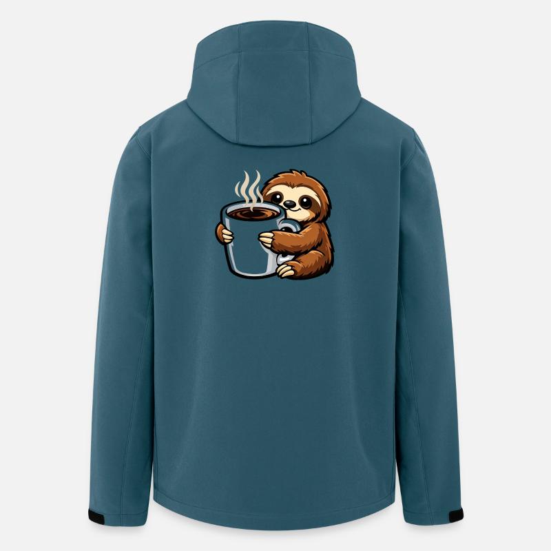 Sloth with coffee mug - Men’s Recycled Softshell Jacket by Stanley/Stella - stargazer