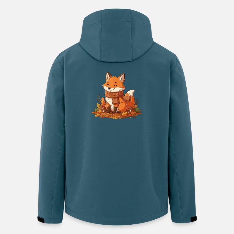 Herbstlicher Fuchs mit Schal - Recycelte Männer Softshell-Jacke von Stanley/Stella - Dunkles Petrol