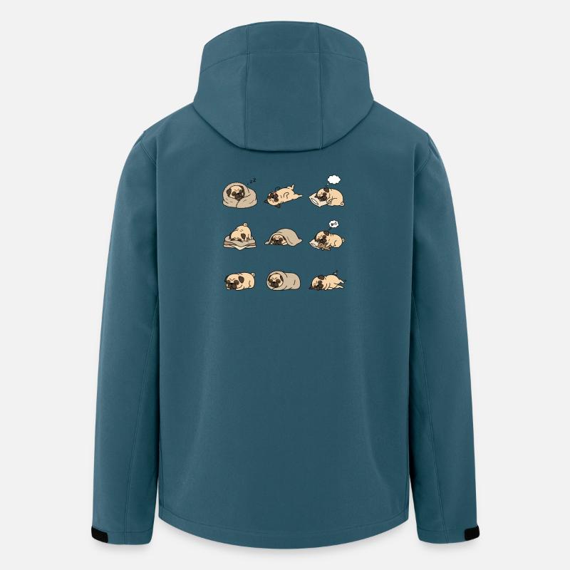 Sleeping Pug Nine Cute Pug Sleeping Poses - Men’s Recycled Softshell Jacket by Stanley/Stella - stargazer