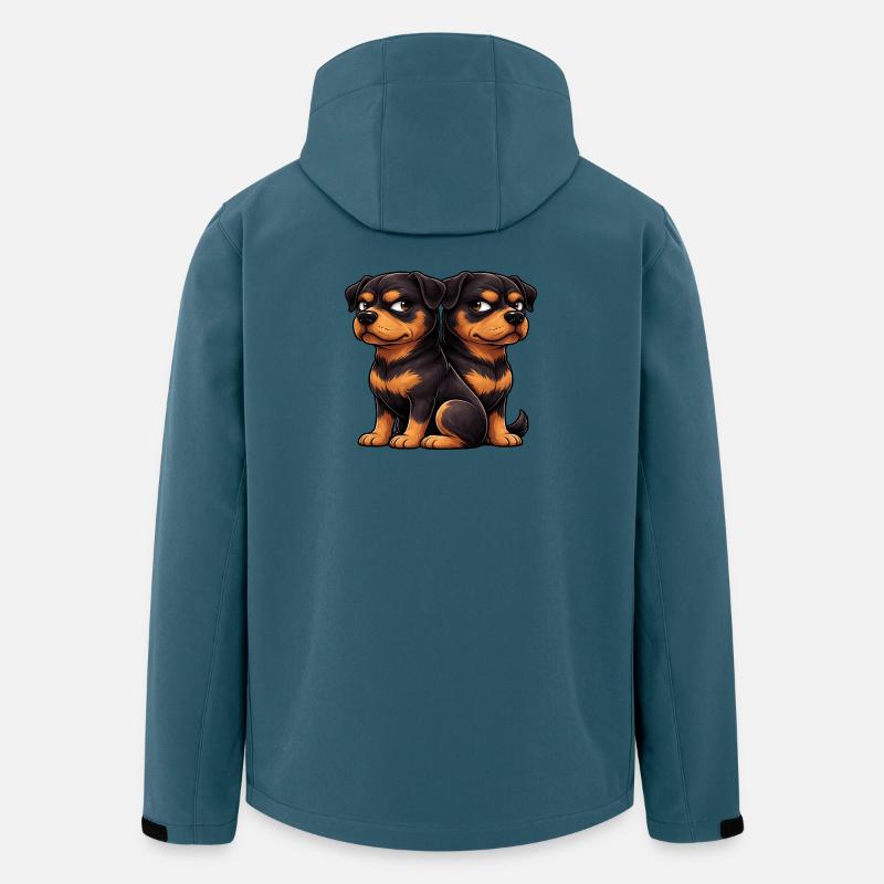 Amies de dessins animés Rottweiler mignons - Veste softshell homme en polyester recyclé Stanley/Stella - bleu pétrole foncé